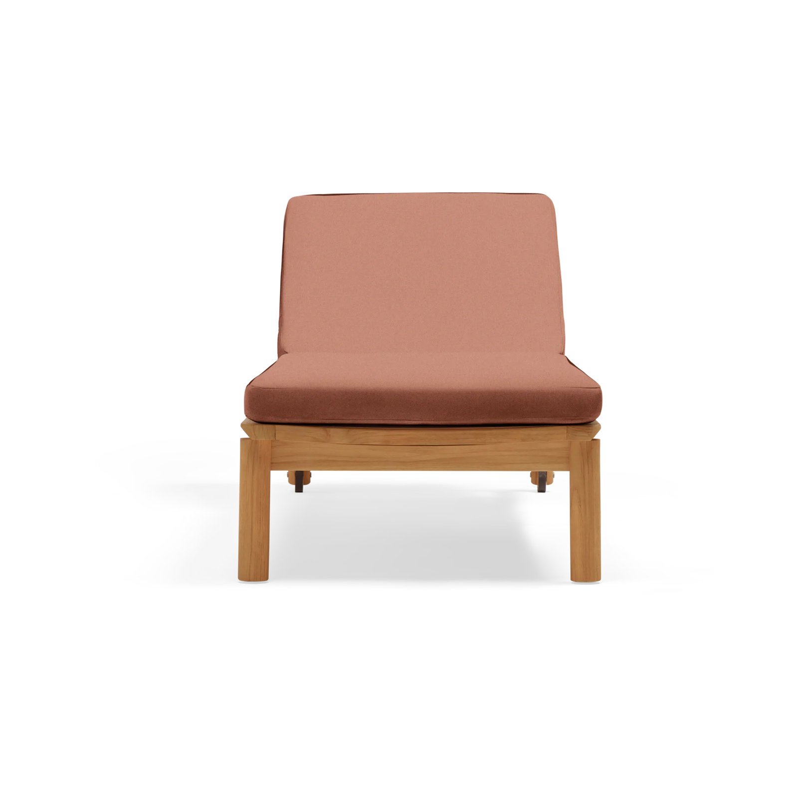 Haven 27.5'' Outdoor Teak Chaise Lounge, Sunbrella Rust