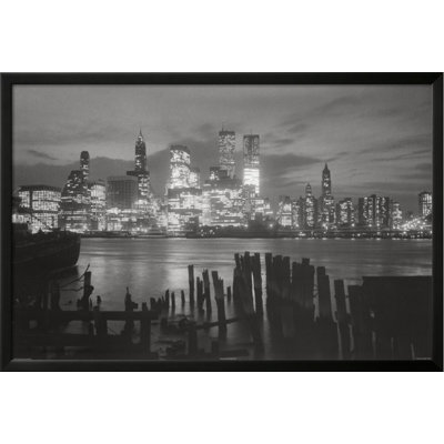 New York City At Night Skyline - Single Picture Frame Photograph
