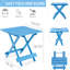 Table pliante pour balcon - bois massif bleu, portable, peu encombrante, patio en bois bleu, basse cour