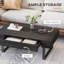 Table basse gris foncé avec tiroir de rangement et attrait moderne
