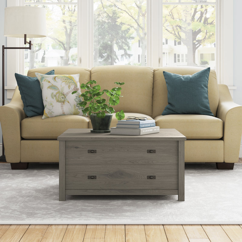 Table basse avec rangement Samons, Chêne mystique, Chêne mystique