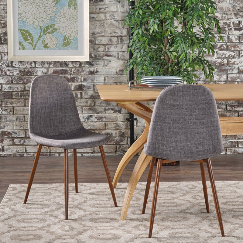 Chaises de salle à manger rembourrées en tissu Mid-Century