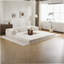 Canapé à compression Boneless, canapé convertible au sol, canapé modulaire à bricolage Boneless, aucun assemblage requis, tissu polaire circulaire, surdimensionné à 4 places avec 3 coussins, blanc-1912950142