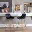 Ensemble de 2 tabourets de bar, avec tabouret de comptoir en tissu chromé et repose-pieds-677452135