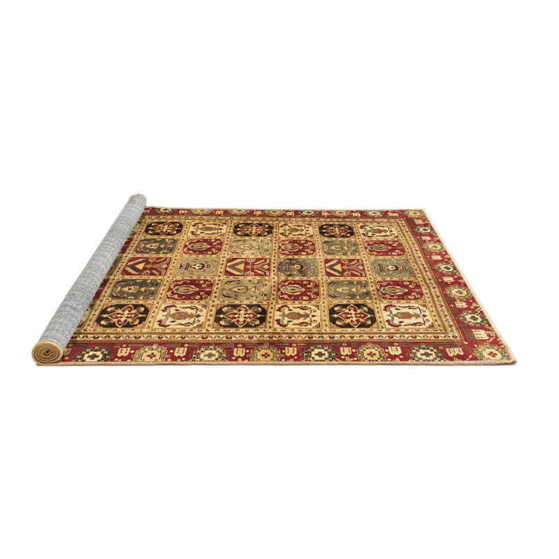 Tapis contemporains brun lavable à la machine 2622, Carré 7 pi