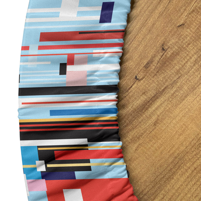 Ambesonne Modern Fitted Round Tablecloth Multicolor, 67.72" Round