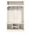 5-in-1 Hall Tree with High Gloss Fluted Doors – Bench, Shoe Storage & 3 Open Cabinets