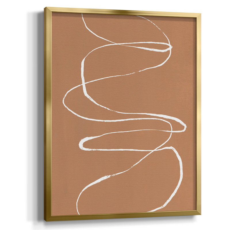 " Terracotta Drift I ", 42.5" H x 30.5" W x 1" D, Gold Framed Canvas, No Mat