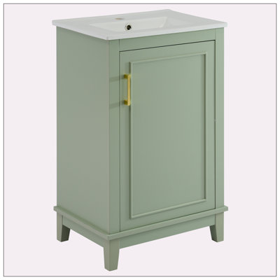 Petit meuble-lavabo 20 "avec lavabo en céramique