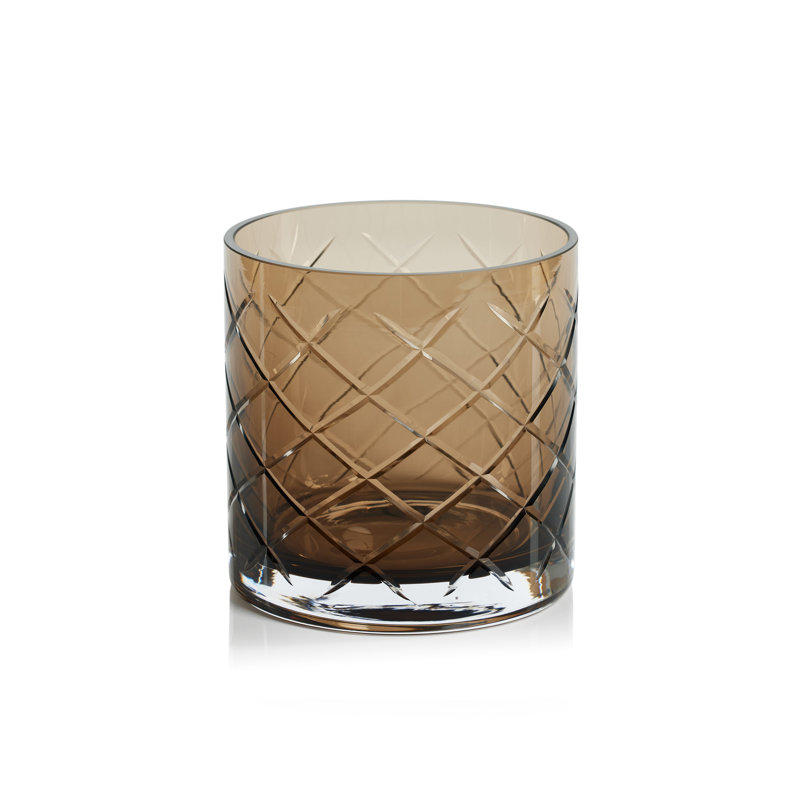 6'' H Glass Tabletop Votive Holder, Brown