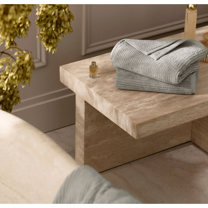 Turkish Ribbed Ribbed Bath Sheet, Pewter