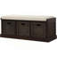 Banc de rangement polyvalent rustique avec coussin amovible et paniers profonds-166584923