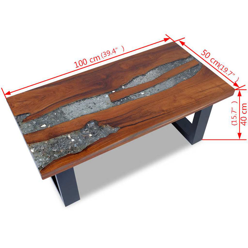 Coffee Table End Table Side Table Living Room Furniture Teak Resin
