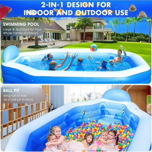 Textiles Hub Inflatable Pool With Canopy, 2024 Large Inflatable ...