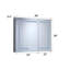 36 po L 30 po H Pharmacie rectangulaire en aluminium argenté encastré / à fixation en surface avec miroir DEL et horloge