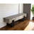 Raynham 75" Gray and Black Metal and Concrete Indoor Outdoor Bench