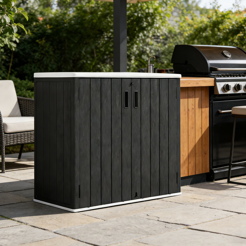 Remises de rangement, armoire de rangement verrouillable et étanche pour boîte à outils de 37 pieds cubes (noir), Noir