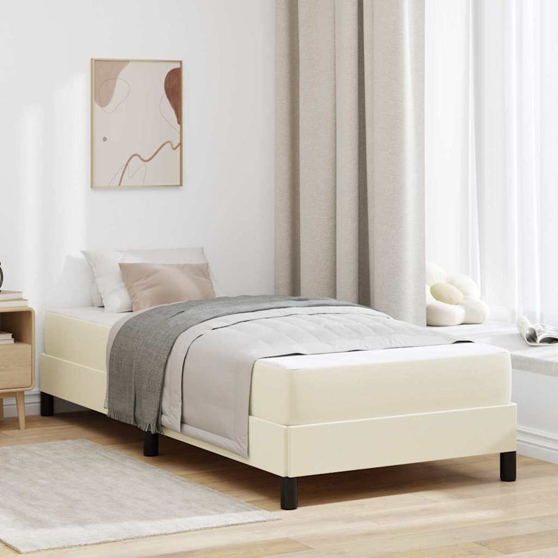  Lit avec similicuir crème 39,4 "x 78,7", Simple, Crème