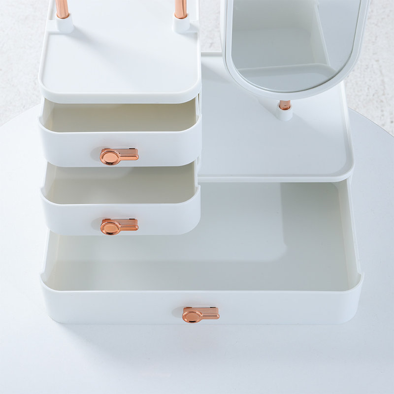 Hillside Avenue Plastic Makeup Organiser, White