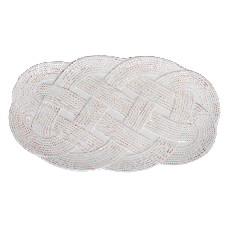 Le Panier Mystic Knot 15" Hostess Tray, Whitewash