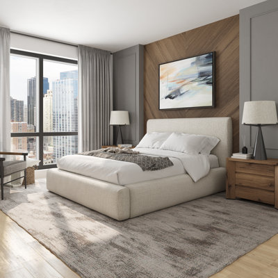 Lit plateforme tapissier avec rangement Modern
