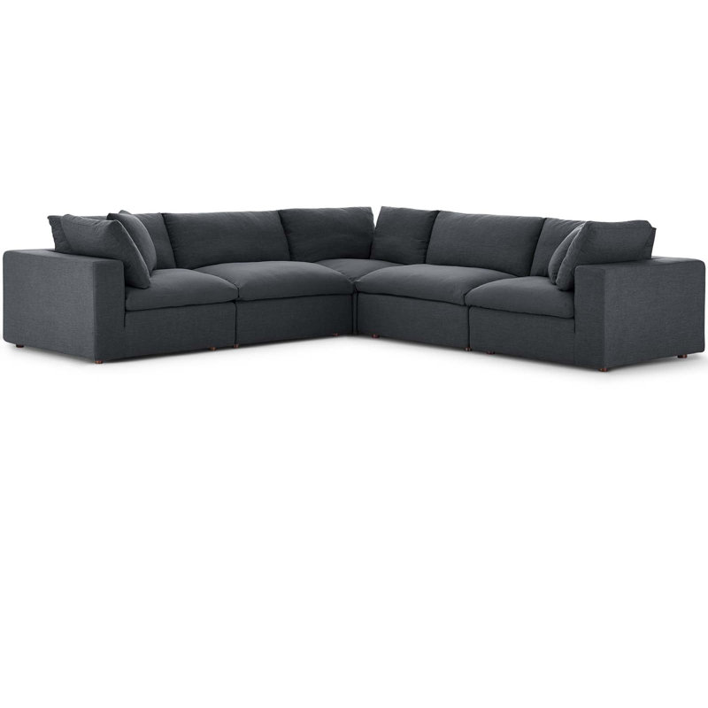 Ensemble de canapé modulaire 5 pièces Commix, Mélange de polyester gris