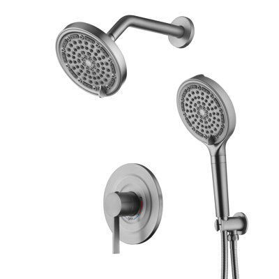 SUMERAIN Modern Shower System with 6 Settings Filtered Handheld Shower Head for Hard Water, Shower Faucet with Valve