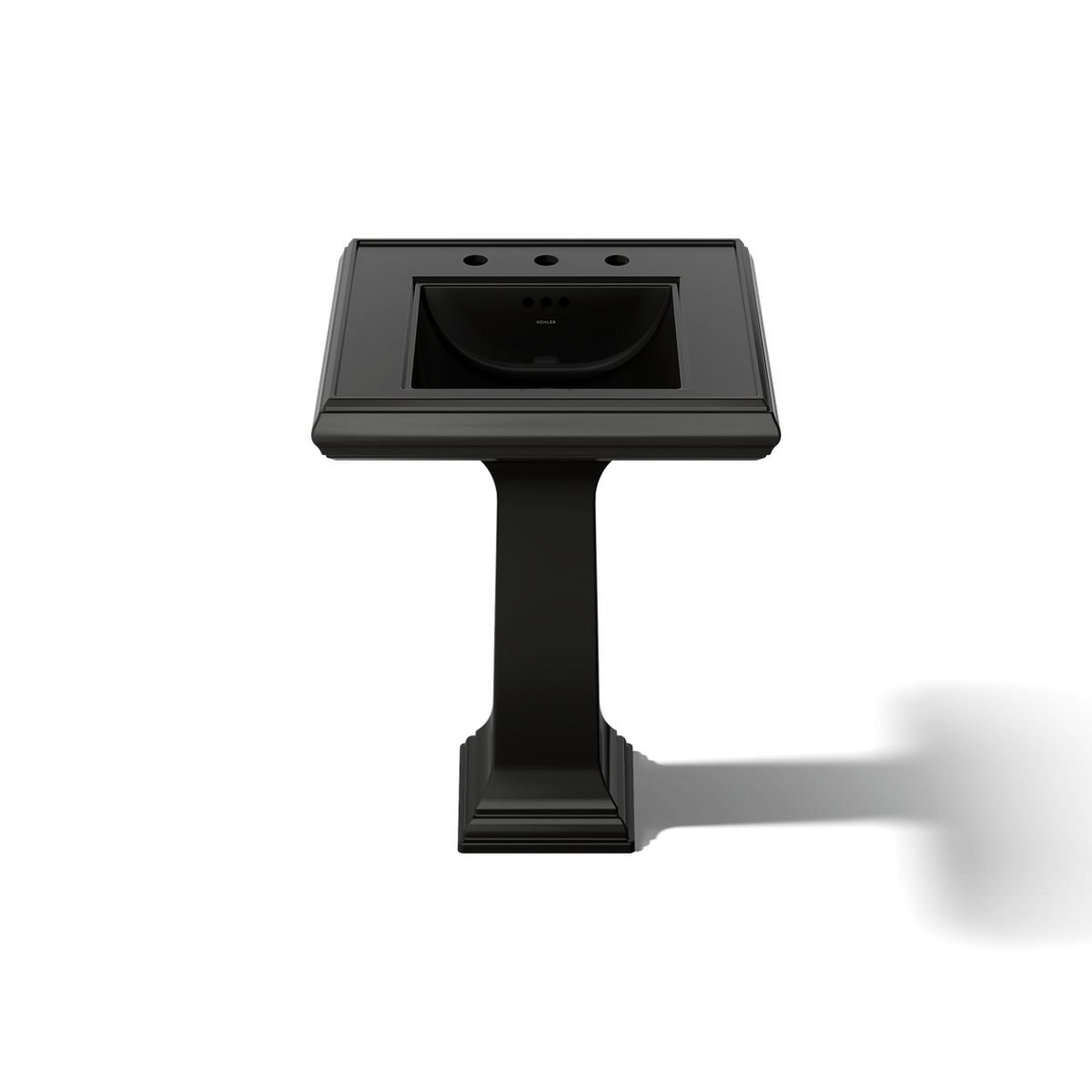 Memoirs Rectangular Pedestal Bathroom Sink, Black, 4" Centers