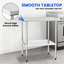 Table de travail robuste en acier inoxydable avec tablette inférieure - pieds réglables, hauteur de 34 po-117227495