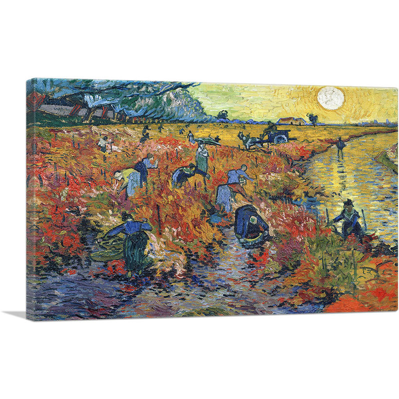 Le vignoble rouge à Arles, 1888 - reproduction, H 26 po x l 40 po x P 1,5 po