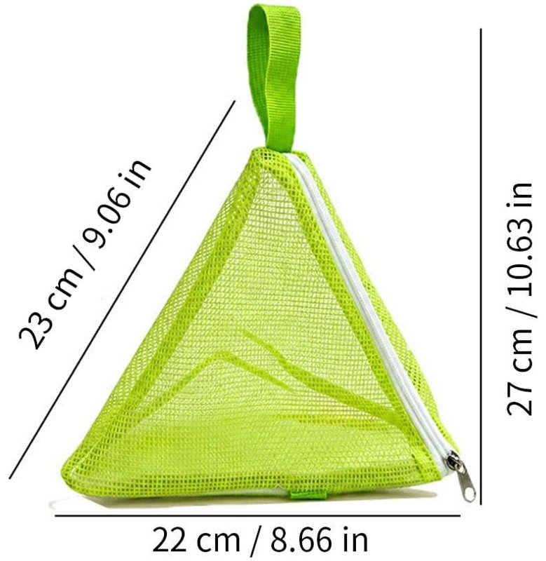 a Underpad Triangular Mesh Bag For Breathable Bird Walking Carriers, Green