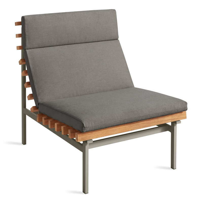Perch Outdoor Teak Chaise Lounge, Toohey Charcoal, White