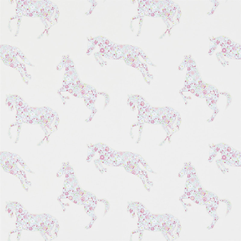 Pretty Ponies Wallpaper, Pink/Sky