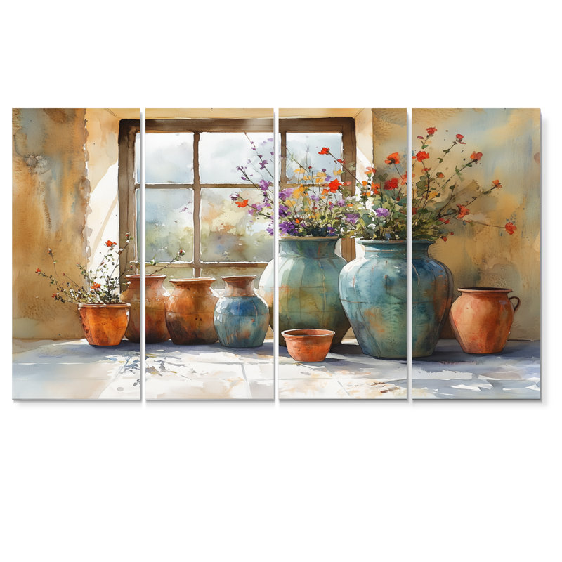 «Farm Pottery Earthy Treasures I - Boho Pottery», ensemble d'art mural, H 28 po x l 48 po