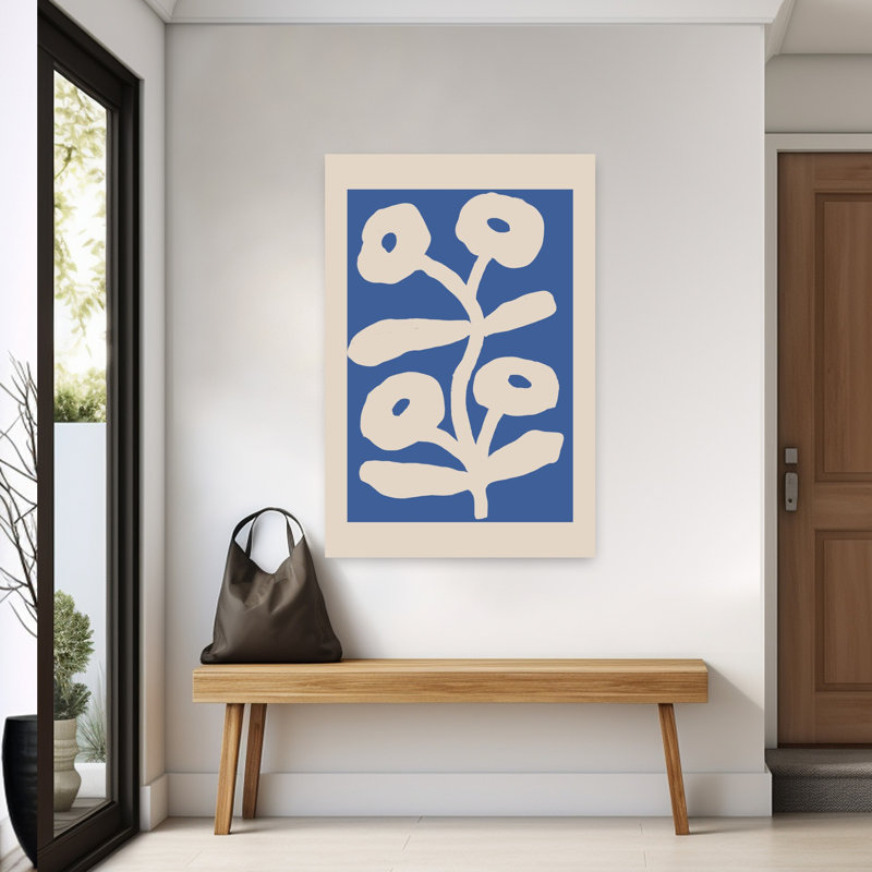Art mural moderne moderne abstrait bleu abstrait, H 60 po x l 40 po