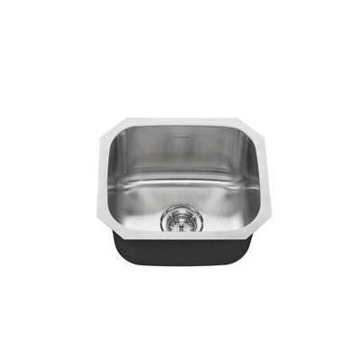 Portsmouth 17.88'' L Undermount Single Bowl Stainless Steel Kitchen Sink