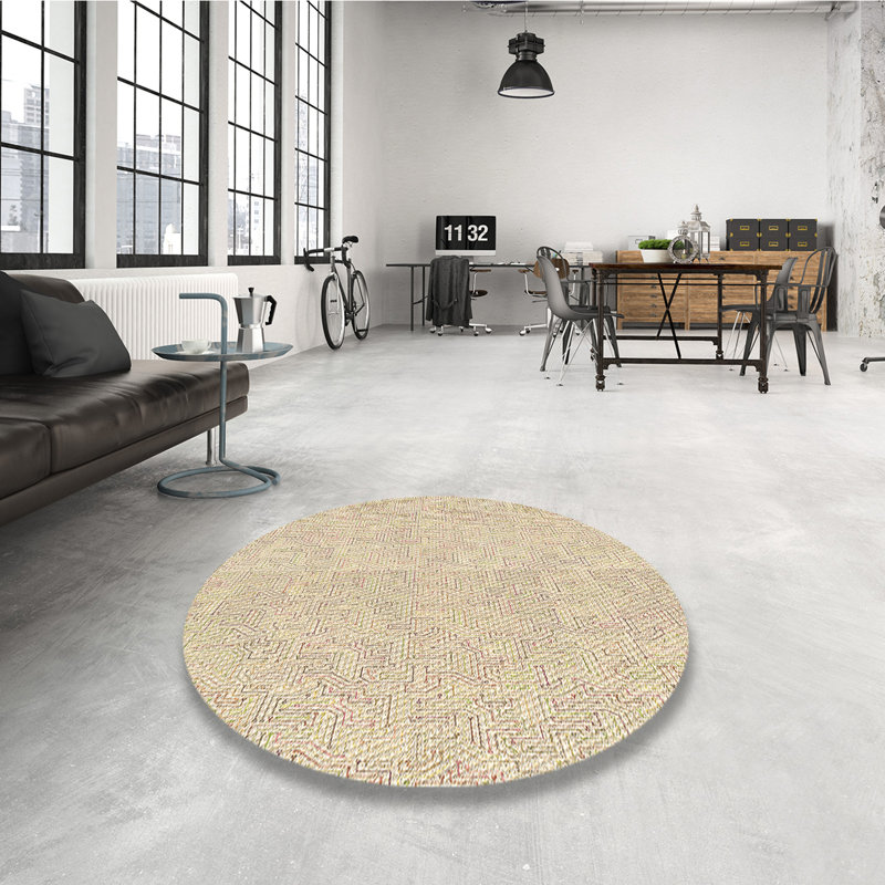 Tapis 100% à motif lavable à la machine 2989 2, Rond 6 pi