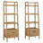 Fabian 2-Piece 3-Shelf Bookshelf With Drawer Distressed Light Brown