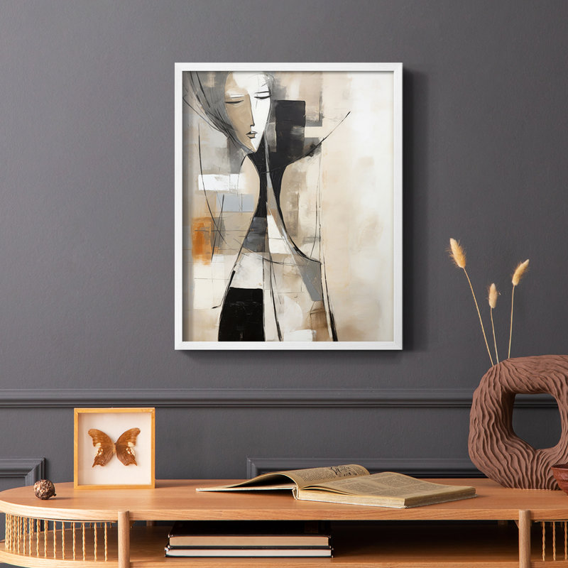 WOMEN Series LV - reproduction encadrée de qualité supérieure - prête à être accrochée - aucun clou requis, Blanc