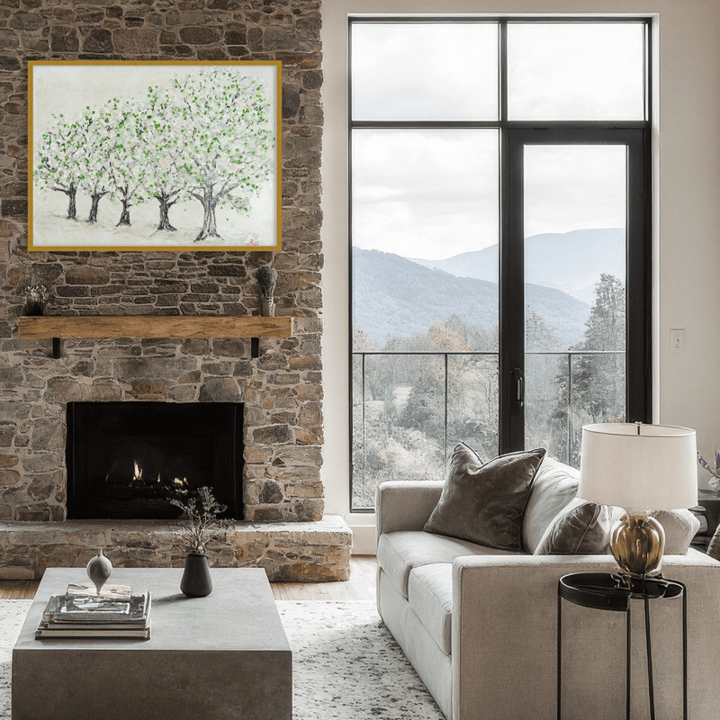 Nature Inspired "Springtime Serenity" Canvas Wall Art By , 16" H x 24" W, Framed Canvas, Gold