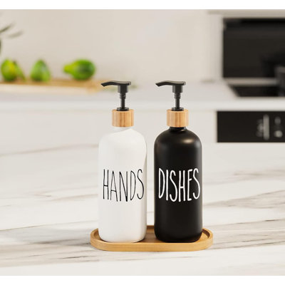 Glass Soap Dispenser for Kitchen & Bathroom Sinks | Modern Farmhouse Decor