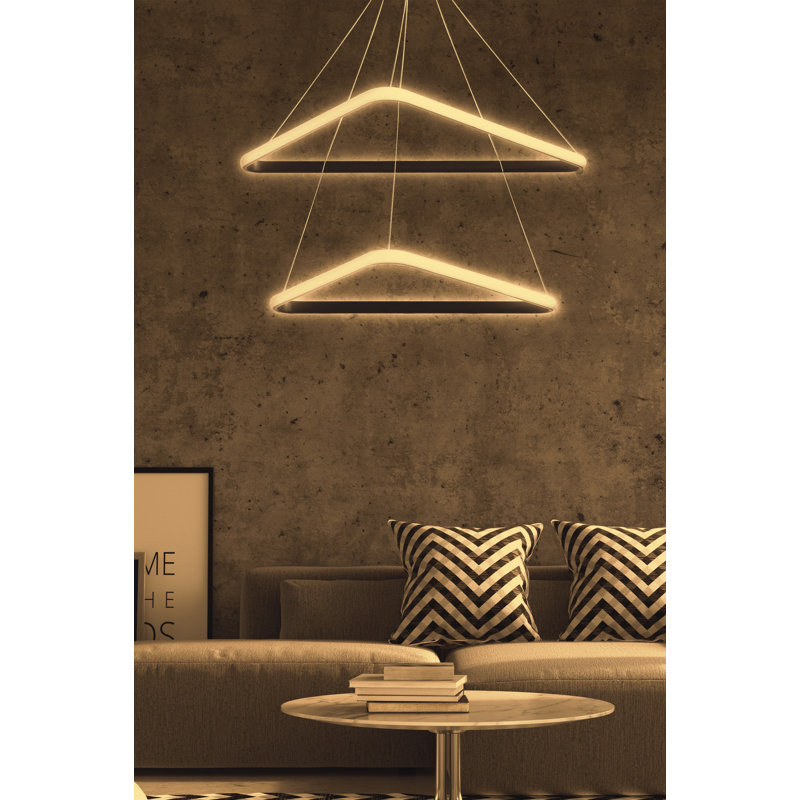 Élégant lustre noir réglable, 30 x 30 x 11,8 po et 15,7 x 15,7 x 15,7 po | Corps en aluminium, douille à DEL, lumière jaune 4000K | Luminaire élégant pour salle à manger moderne et espace de vie, 40 à 60 watts