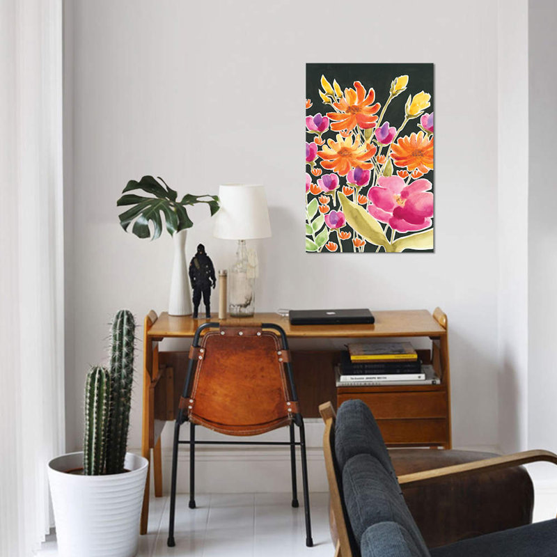 Splendid Gathering II - reproduction murale sur toile, H 26 po x l 18 po x P 1,5 po, Toile avec cadre noir