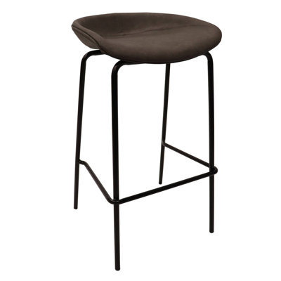 Masayo 29.52'' Short Bar Stool with Upholstered Seat and Iron Frame
