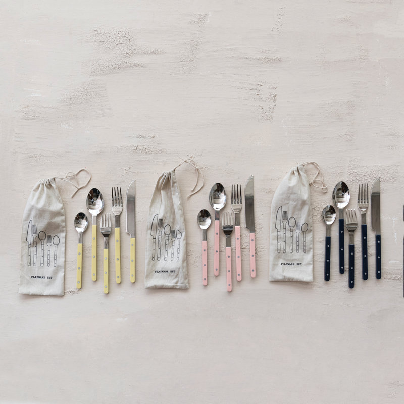 Azure Resin Handle Flatware Set