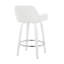 Tabouret de bar à hauteur fixe avec pivot en bois blanc et similicuir blanc avec repose-pieds rond chromé - ensemble de 2-96742011