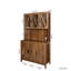 Grande armoire de rangement Milvio avec portes en verre, tiroirs et tablettes ouvertes, armoire de cuisine sur pied pour le salon-1011335842