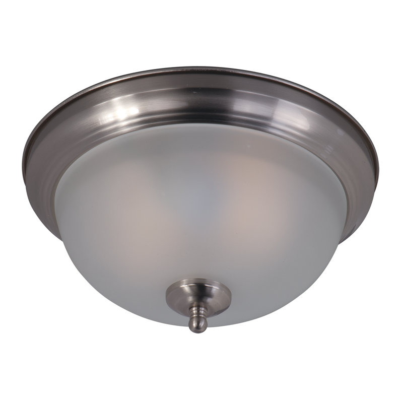 Southerland Glass Flush Mount, Satin Nickel, Frosted Glass