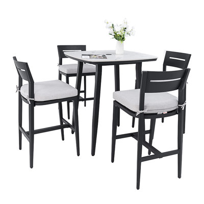 Modern 5PC Outdoor Patio Bar Set