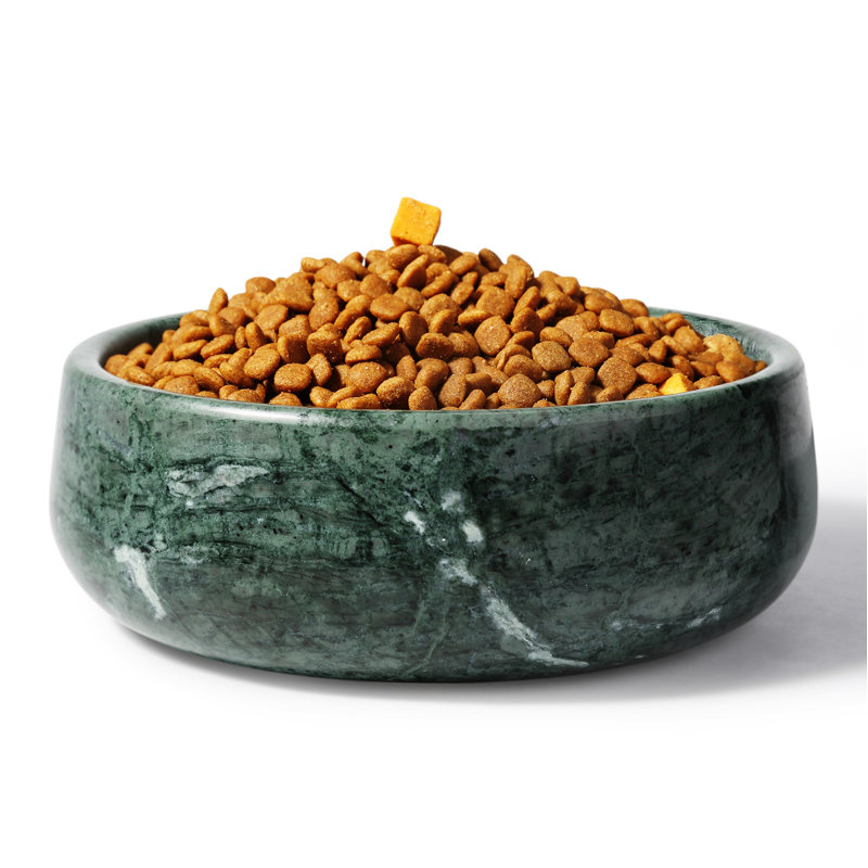 Bol pour chien 7,5 po en marbre naturel, 4 tasses, Vert